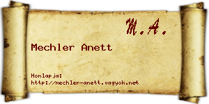 Mechler Anett névjegykártya